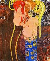 Klimt, Gustav - The Beethoven Frieze: The Hostile Powers. Left part, detail